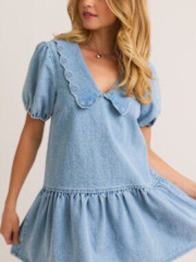 NWT- Le Lis Denim Dress Size L